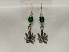 NEW Marijuana Pot Leaf Pewter Earrings from Ann Peden Collection