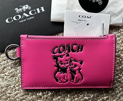 NWT COACH LIL NAS X KITTENS BRIGHT FUCHSIA ZIP CARD CASE NWT COACH LIL NAS X KITTENS BRIGHT FUCHSIA ZIP CARD CASE