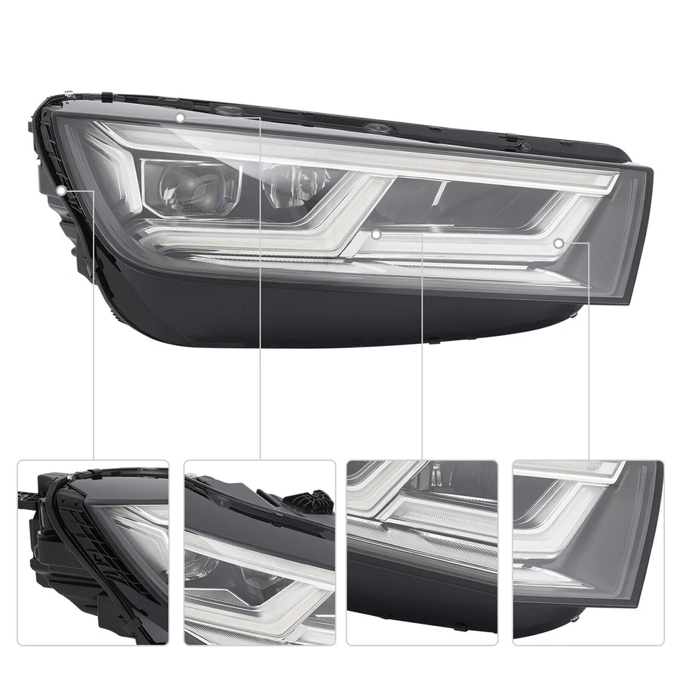 Passenger Side For 2018-2020 Audi Q5 SQ5 Full LED Headlight Headlamp Assembly RH Foto 3 de 4