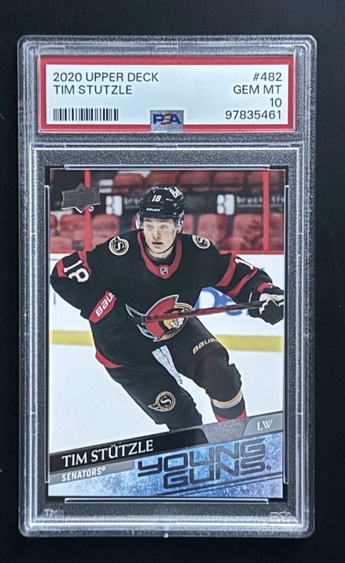 2020-21 Upper Deck - Tim Stutzle Young Guns PSA 10 Rookie #482 Ottawa Sens RC