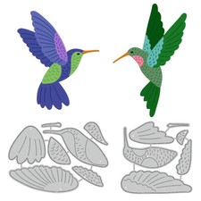 2sets Layered Hummingbird Cutting Dies for Card Making Bird Animal Carbon Steel