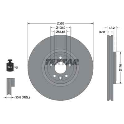 TEXTAR 2x Bremsscheibe 92308105