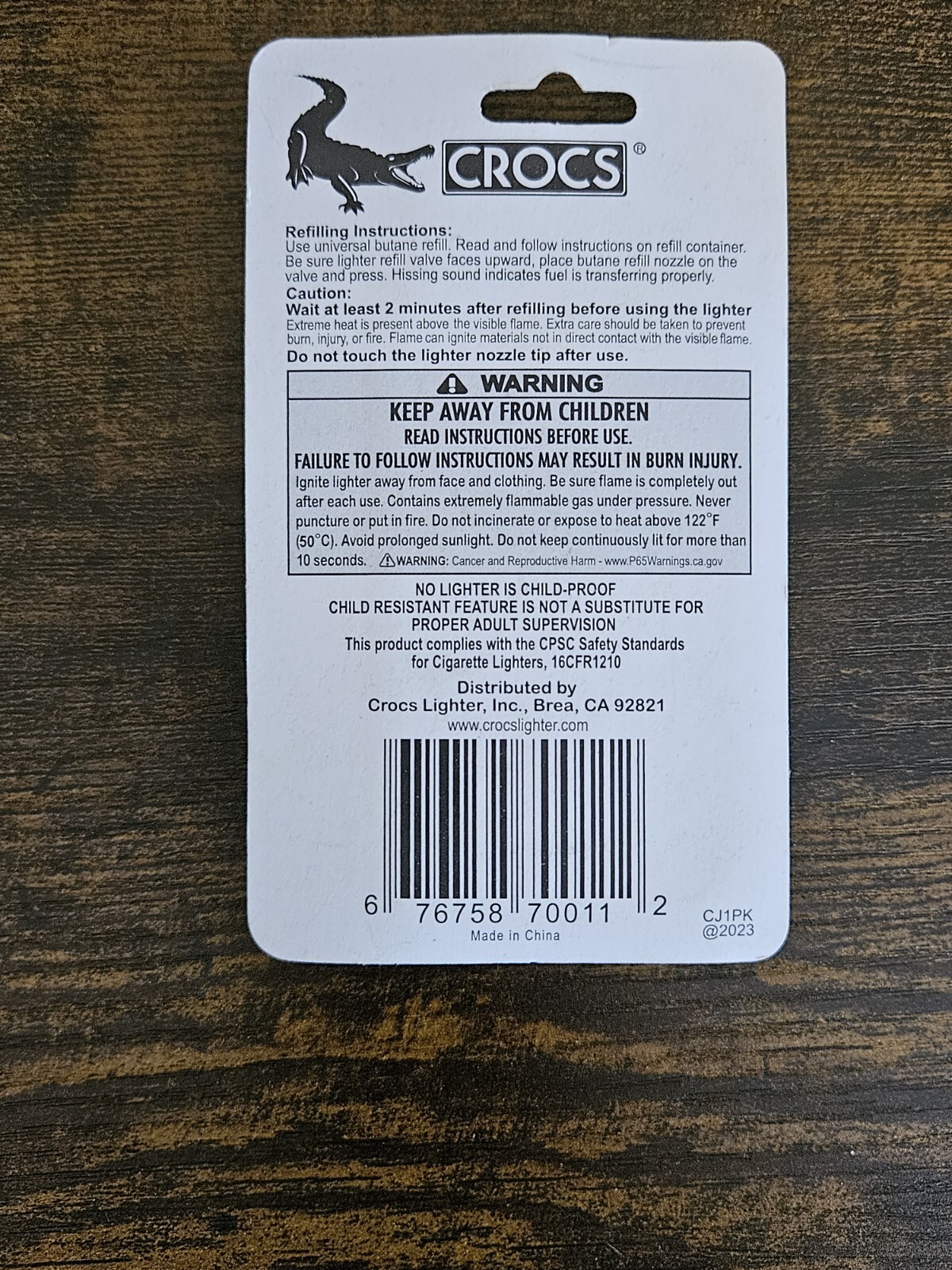  CROCS Color Jet Flame Refillable Green Lighter