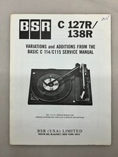 BSR 127R 138R Original Service Manual Free Shipping