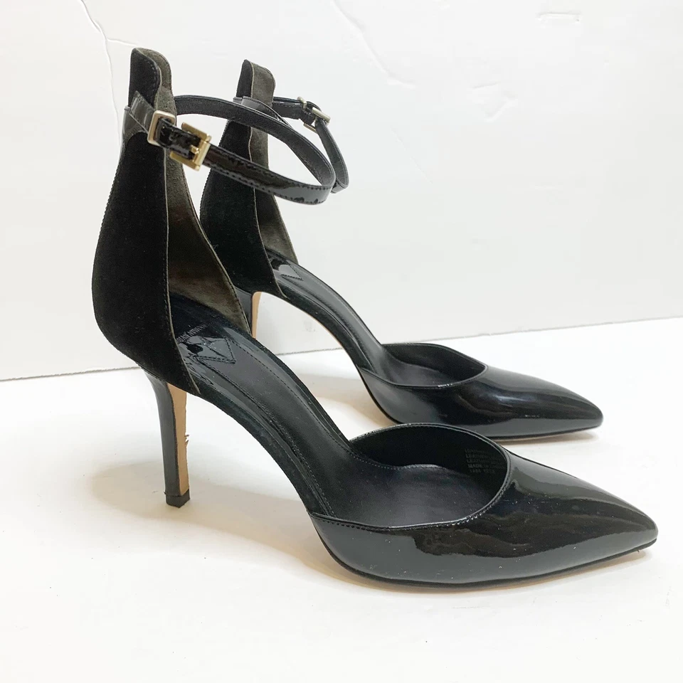 Zapatos de tacón Brian Atwood de charol negro talla 8 Mariela punta D'orsay Foto 2 de 4