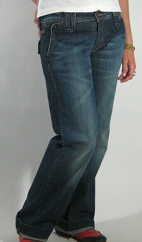 KUYICHI POLLY DAMEN JEANS HOSE BIO COTTON BOOTCUT DENIM SCHLAG LOOSE Schlagjeans