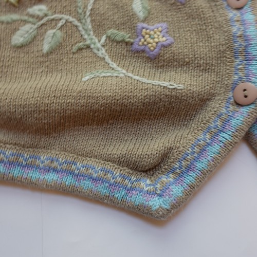 Designers Originals Studio Floral Size Xl Sweater Vest Beige Floral Short - Picture 4 of 9