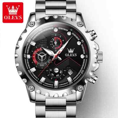 Herren Armbanduhr Uhren Analog Quarz Luxus Chronograph Sport Wasserdicht Uhr