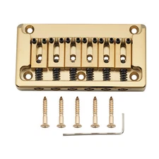 Musiclily Ultra Gold Brass 52.5mm Fixed Hardtail Bridge For Strat Tele Guitar