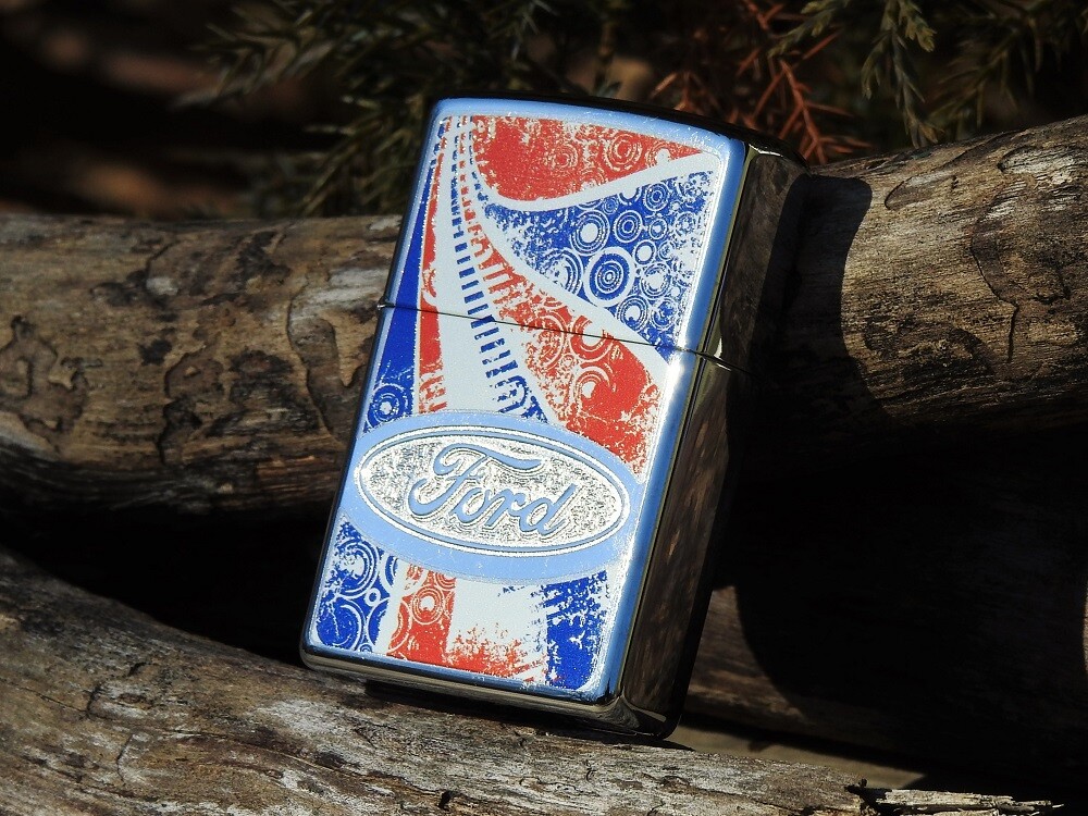 Zippo Lighter - Ford Motor Company - Oval - Red, White