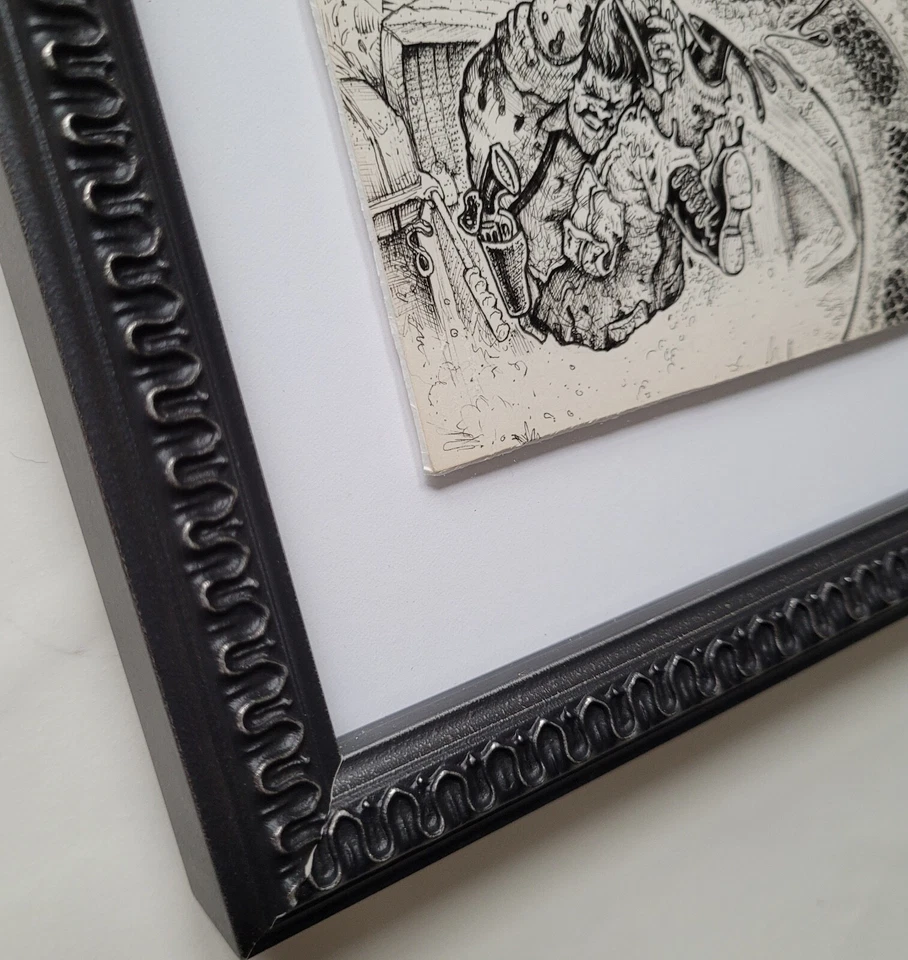 Dibujo Original Enmarcado ANACONDAS David Jablow Tinta sobre Papel 2018 Pin Up ARTE RARO Foto 4 de 4