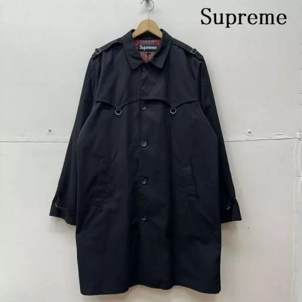 Manteau trench Supreme 19ss anneau en D doublure à carreaux noir taille L