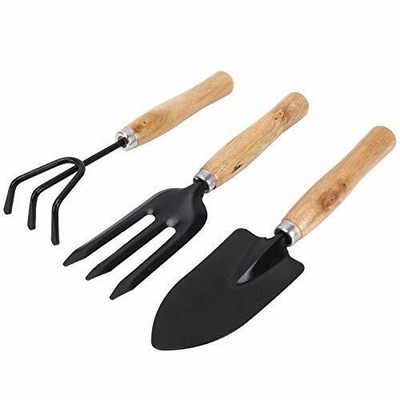 KetZeal Big 10'' Gardening Tools kit Hand Cultivator, Small Trowel, Garden Fork 