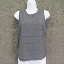 Splendid Collection Women’s Gray Eyelet Tank Top Size Small #4876