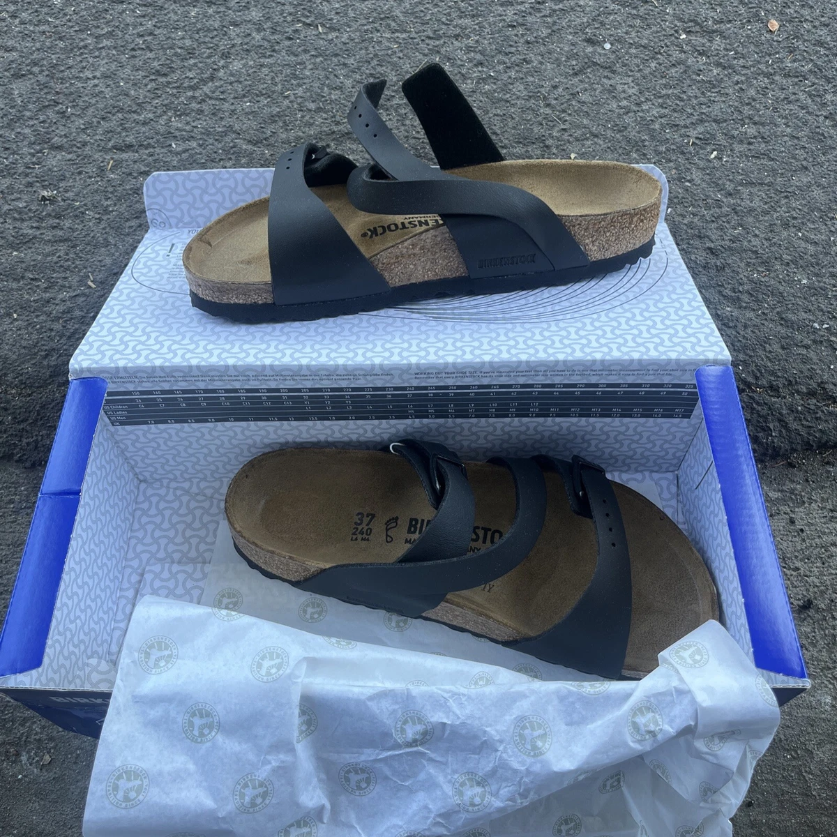 New Birkenstock Salina Slide Sandals REGULAR 37 Black comfort shoes US L 6 M 4