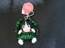 BATH AND BODY WORKS BLACK CAT WITH WREATH POCKETBAC HOLDER WITH SILVER CLIP