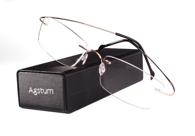 Pure Titanium Rimless Flexible Frame Hingeless Optical Eyeglasses Rx