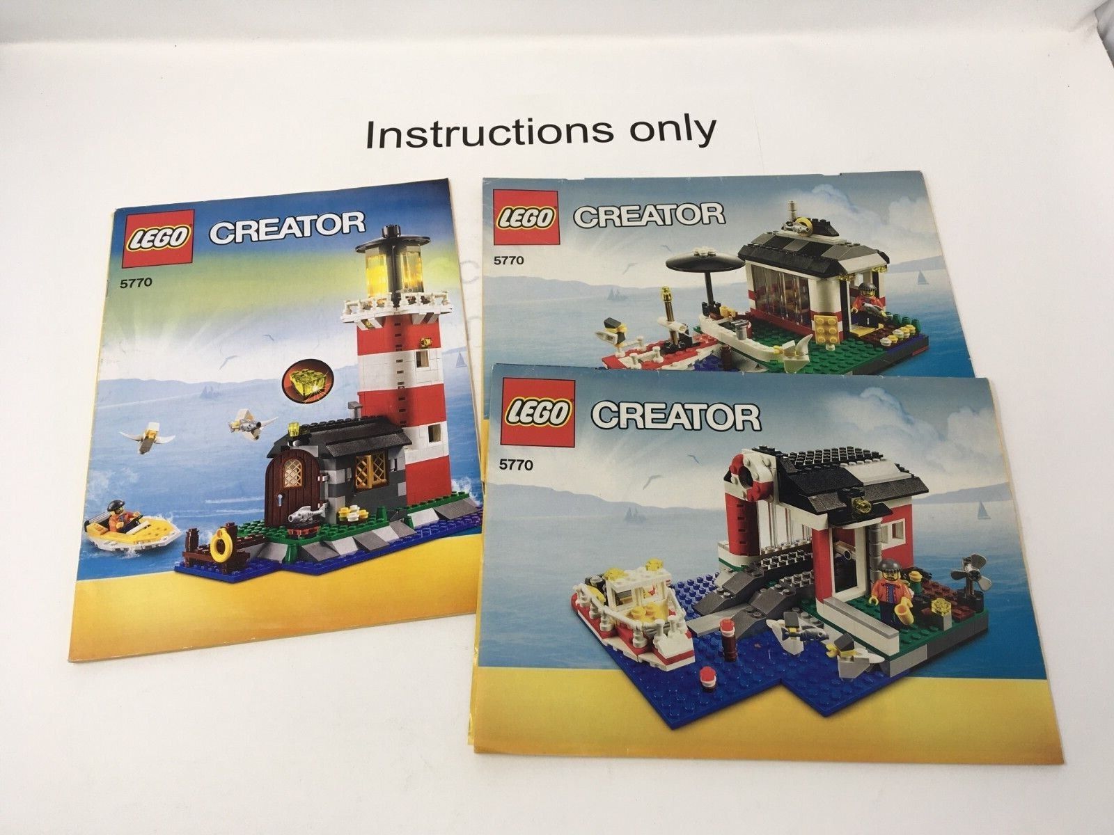 ONLY instruction manuals, books 1-3 Lego 5770 Lighthouse Island Creator no brick