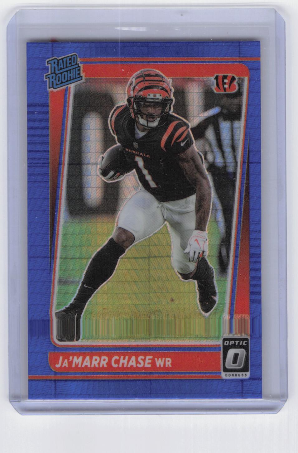 2021 Donruss Optic #207 Ja'Marr Chase Blue Hyper