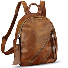 Genuine Leather Fashion Backpack Women Knapsack Rucksack Daypack Bag Notebook