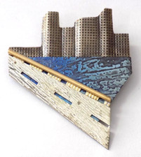 Kathleen Doyle &Tom Reardon Sterling & Metals Brooch Cityscape