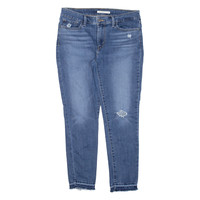 LEVI'S 711 Distressed Womens Jeans Blue Slim Skinny W29 L26