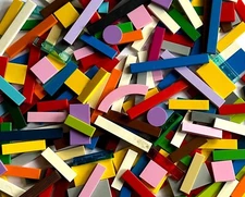 LEGO 100 pc Piece Lot Assorted Colors Tiles Flat Finishing Plate Smooth {WASHED}