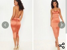 PLT - PrettyLittlThing Satin Midi Dress - size 12