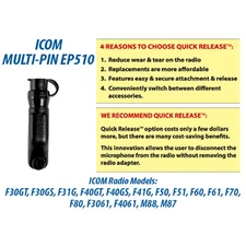 Earphone Connection Quick Release Adapter for ICOM F Series Radios (See List)