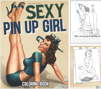 NEU erstaunliches Malbuch sexy heiße Mädchen ungezogen Pin Up Mädchen Damen illustriert