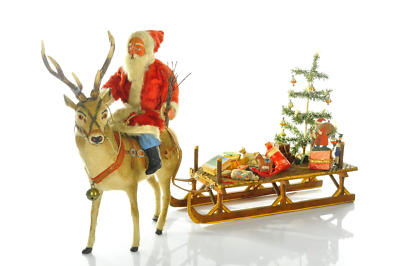 Amazing German Santa Claus/ Belsnickel Reindeer Candy Container