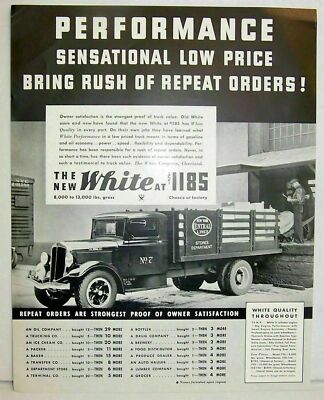White Stake Truck ad 1934 New York Central B/W $ 1,185 ''Performance''