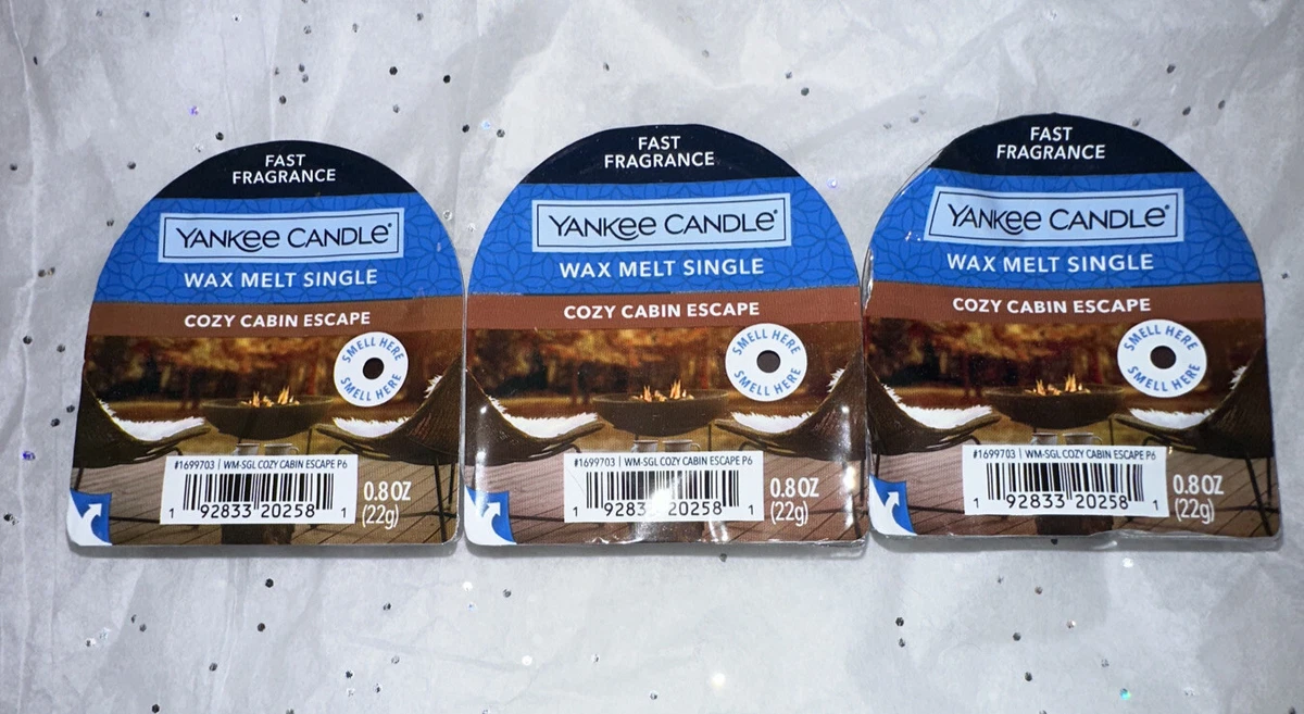 Yankee Candle Cozy Cabin Escape Wax Melt Single ~ Set Of 3 ~ Brand