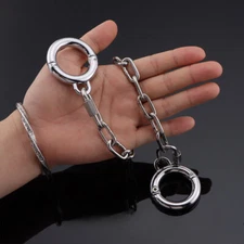Thumb Toes Cuffs Chain Torture Stainless Steel Couples Slave Restraints Fetish