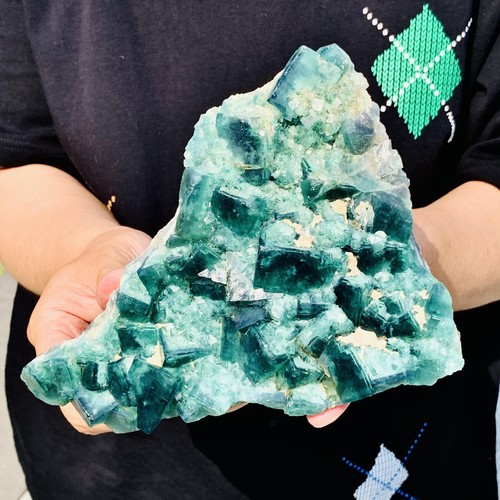 3.6LB NATURAL Green FLUORITE Quartz Crystal Cluster Mineral Specimen - Picture 5 of 10