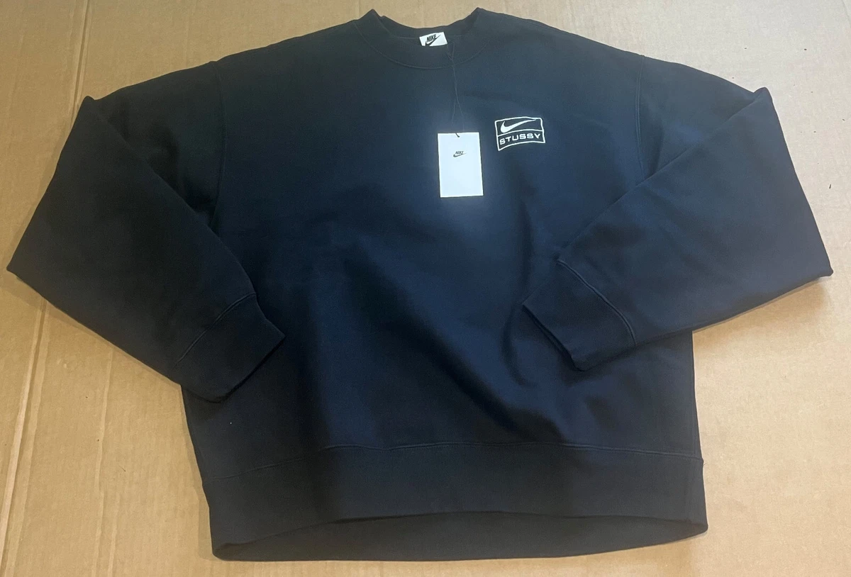 Nike x Stussy Wash Crewneck Fleece Black Unisex Adult Size Medium