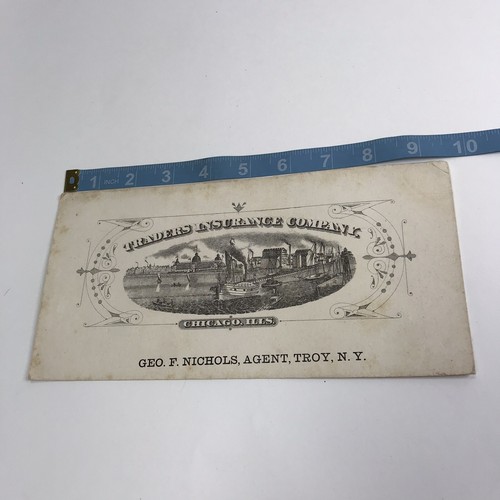 Traders Insurance Company Vtg Ink Blotter Chicago Troy N.Y. Geo. Nichols agent - Picture 5 of 5