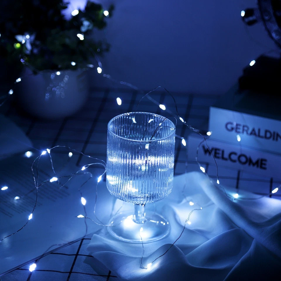 Paquete de 10 luces de cadena de hadas para botellas de vino 20 LED batería corcho para fiesta boda 2M Foto 4 de 4