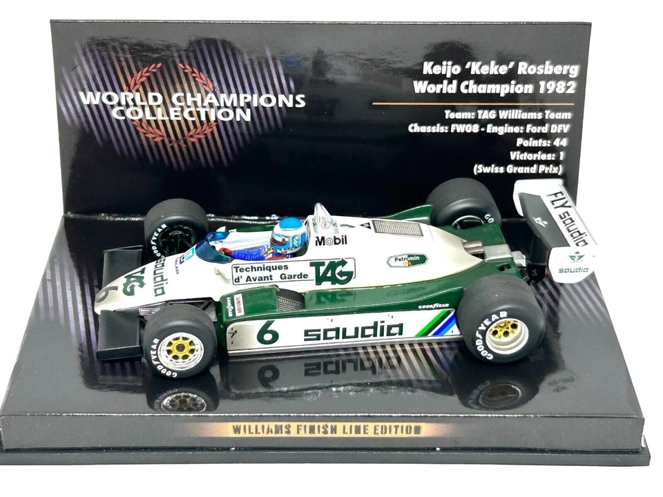 F1 WILLIAMS FW08 #6 K.Rosberg World Champion Dirty Version 1982 1/43 MINICHAMPS - Image 4 of 4