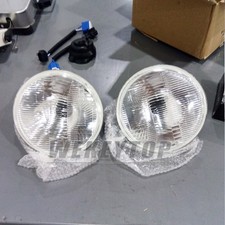 7 Inch Glass Round Headlights Housing H4 Led Bulb Classic Conversion Kit 2pc