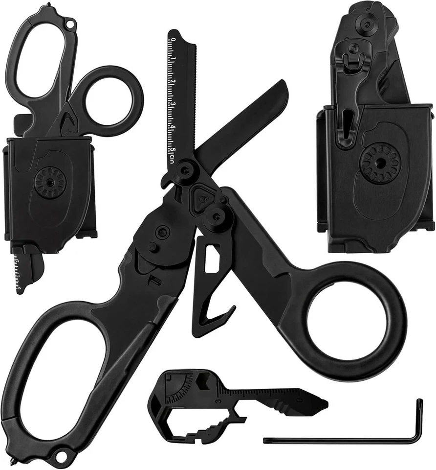 Robuste 6 in 1 Mehrzweck Notfall Trauma Schere Schere mit Holster,