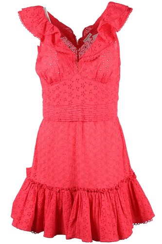 POUPETTE ST BARTH RED COTTON MINI DRESS SMALL - Picture 1 of 4