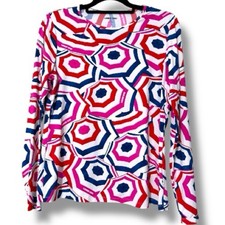 LANDS END women s medium 10-12 pullover long sleeve swim sun shirt summer