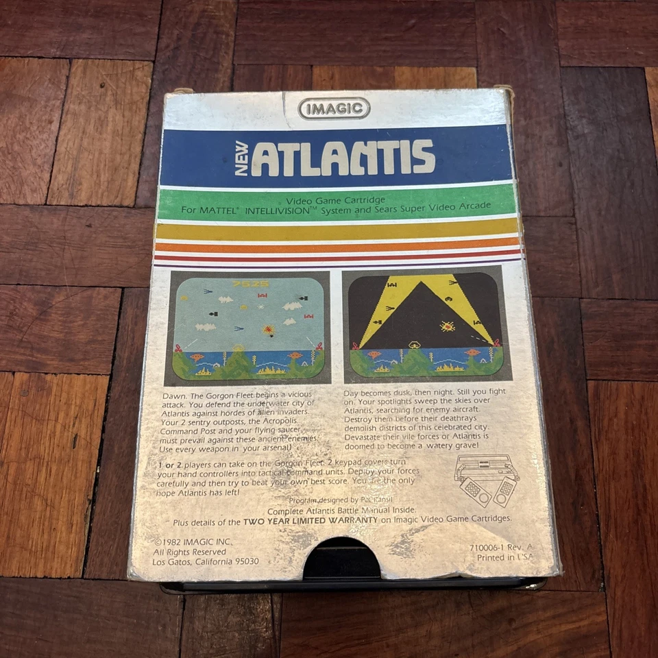 Atlantis Vintage Mattel 1982 Intellivision Complete w/ Game Box Manual Overlays - Image 2 of 4