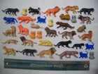 35 RARE MARX MPC WILD JUNGLE ANIMALS LION TIGERS CATS  1/32 54MM PLASTIC PLAYSET