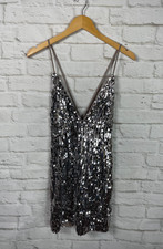 Forever 21 Womens Silver Sequins Dress Size Medium