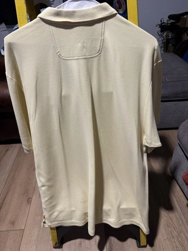 Tommy Bahama Men’s Polo Shirt 2XL Beige Knit Embroidered Marlin Logo Button image 3