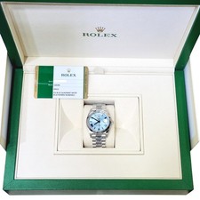 2020 Rolex President Day-Date Ice Blue Roman Dial Platinum 40mm 228206 Box Paper 3