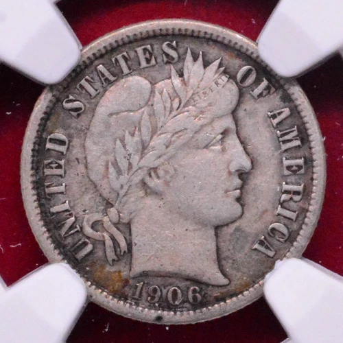 NGC XF! 1906-O BARBER DIME