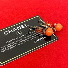 Chanel Coco Mark Flower Ladybug Earrings Women Silver One Size